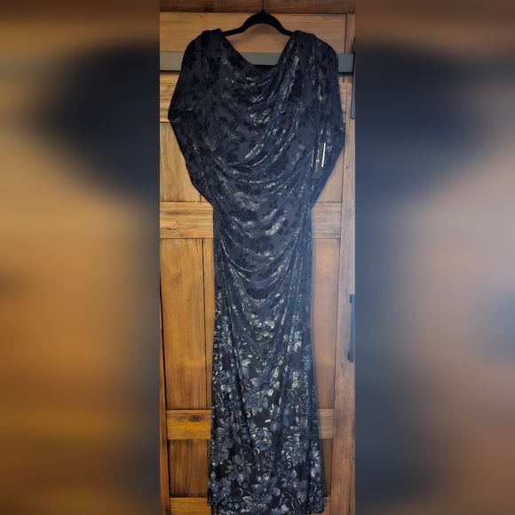 Betsy Adam Womens Drape Back Bodycon Dress Blue Size 14w main image 1